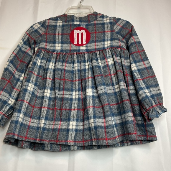 Hannah Kate girls 8 plaid dress with M on front - Picture 3 of 8